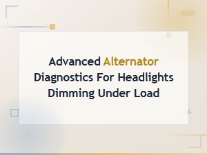 Advanced Alternator Diagnostics: Fix Headlights Dimming Under Load