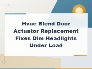 Hvac Blend Door Actuator Fix for Dim Headlights Under Load